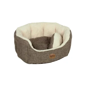 Waschbarer Bezug Nobby Komfort-Bett Alba oval 55 x 50 x 21 cm braun | 55x50x21 | 263447 - HaustierPro