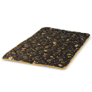 Waschbarer Bezug Prestige Hundebett Hundematte Haltbare wasserdichte Hundematratze mit einem Muster aus goldenen Knochen in Braun (100x70cm) - HaustierPro