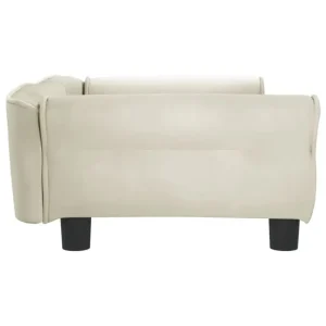 Wasserabweisend Hundebett Creme 95x55x30 cm Samt - HaustierPro