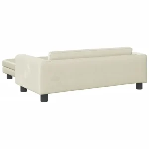 Wasserabweisend Hundebett mit Verlängerung Creme 100x50x30 cm Samt - HaustierPro