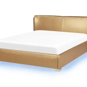 Wasserbett mit LED Echtleder PARIS 140 x 200 cm Golden - HaustierPro