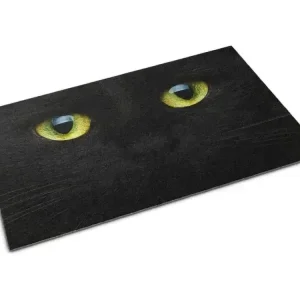 Weiche Fußmatte für den Innenbereich – zeitgemäßes Design, 60 x 40 cm – schwarze Katze - HaustierPro
