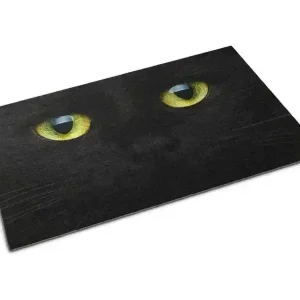 Weiche Fußmatte für den Innenbereich – zeitgemäßes Design, 90 x 60 cm – schwarze Katze - HaustierPro
