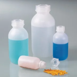 Weithalsflasche aus HDPE, mit geprägter Inhaltsskala, 100 ml, VE = 96 Stück - HaustierPro