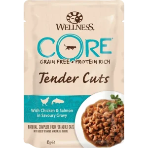 Wellness CORE Tender Cuts Huhn & Lachs in Sauce 85 g