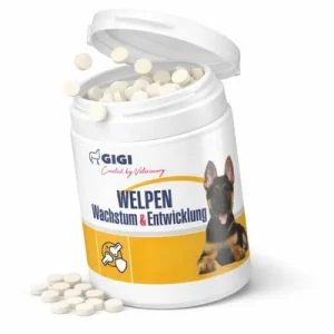 Welpen Wachstum & Entwicklung Stärkt Zähne & Gelenke GIGI VET 30 Tabletten
