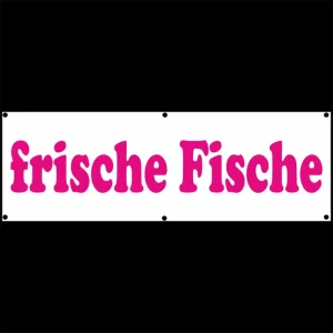Werbeplane - Gerüstplane - p140 - frische Fische - MODERN - Plane für Baustelle- Garten- Zaun oder Veranstaltung - HaustierPro