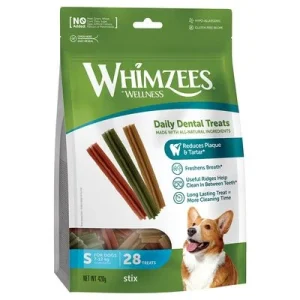 Whimzees by Wellness Stix für Hunde Größe S: für kleine Hunde (7 - 12 kg, 28 Stück)