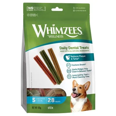 Whimzees by Wellness Stix für Hunde Größe S: für kleine Hunde (7 - 12 kg, 28 Stück)