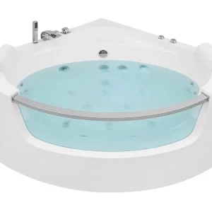 Whirlwanne weiß Eckmodell mit LED 187 x 136 cm MANGLE - HaustierPro
