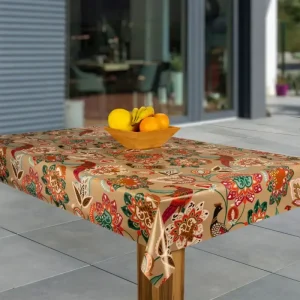 Wiederverwendbare Flug- und Wachstuch-Tischdecken Enya Blume. Vogel. bunt rechteckig - HaustierPro
