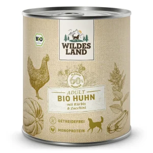 Wildes Land BIO Adult Huhn mit K眉rbis & Zucchini Nassfutter 12 x 800 g