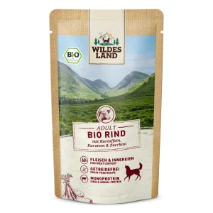Wildes Land BIO Adult Rind mit Kartoffel & Karotte Nassfutter 10 x 125 g