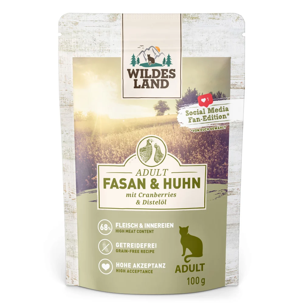 Wildes Land Classic Adult Fasan und Huhn Nassfutter 12 x 100 g