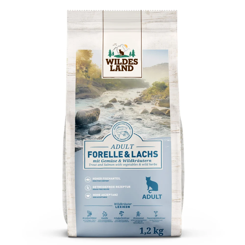 Wildes Land Classic Adult Forelle & Lachs Trockenfutter 4 x 1,2 kg