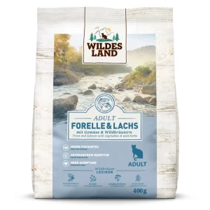 Wildes Land Classic Adult Forelle & Lachs Trockenfutter 3 x 400 g