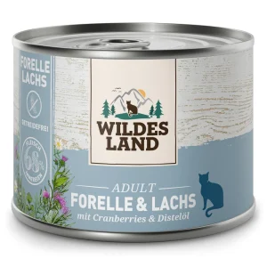 Wildes Land Classic Adult Forelle und Lachs Nassfutter 24 x 185 g