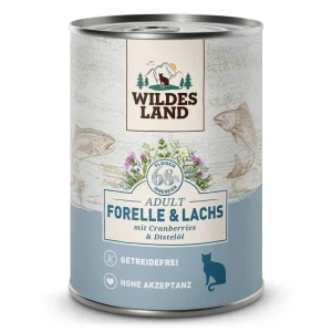 Wildes Land Classic Adult Forelle und Lachs Nassfutter 24 x 375 g