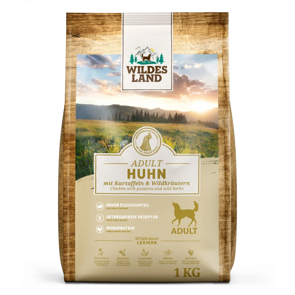 Wildes Land Classic Adult Huhn mit Kartoffel Trockenfutter 4 x 1 kg