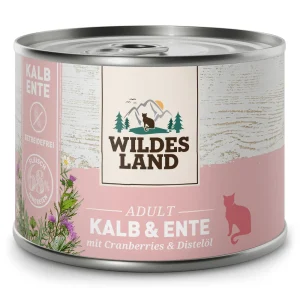 Wildes Land Classic Adult Kalb und Ente Nassfutter 12 x 200 g