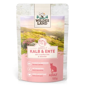 Wildes Land Classic Adult Kalb und Ente Nassfutter 48 x 100 g