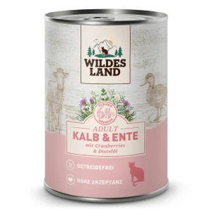 Wildes Land Classic Adult Kalb und Ente Nassfutter 6 x 400 g