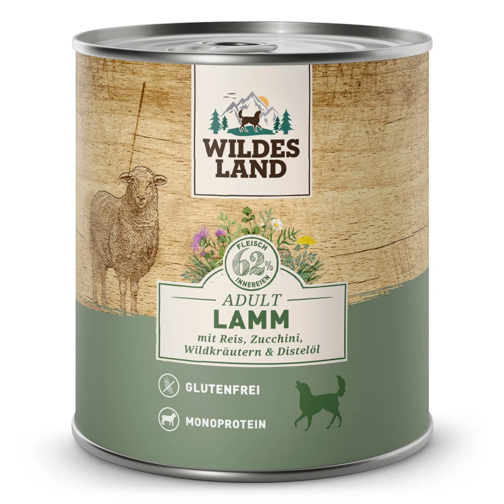 Wildes Land Classic Adult Lamm mit Reis Nassfutter 24 x 800 g
