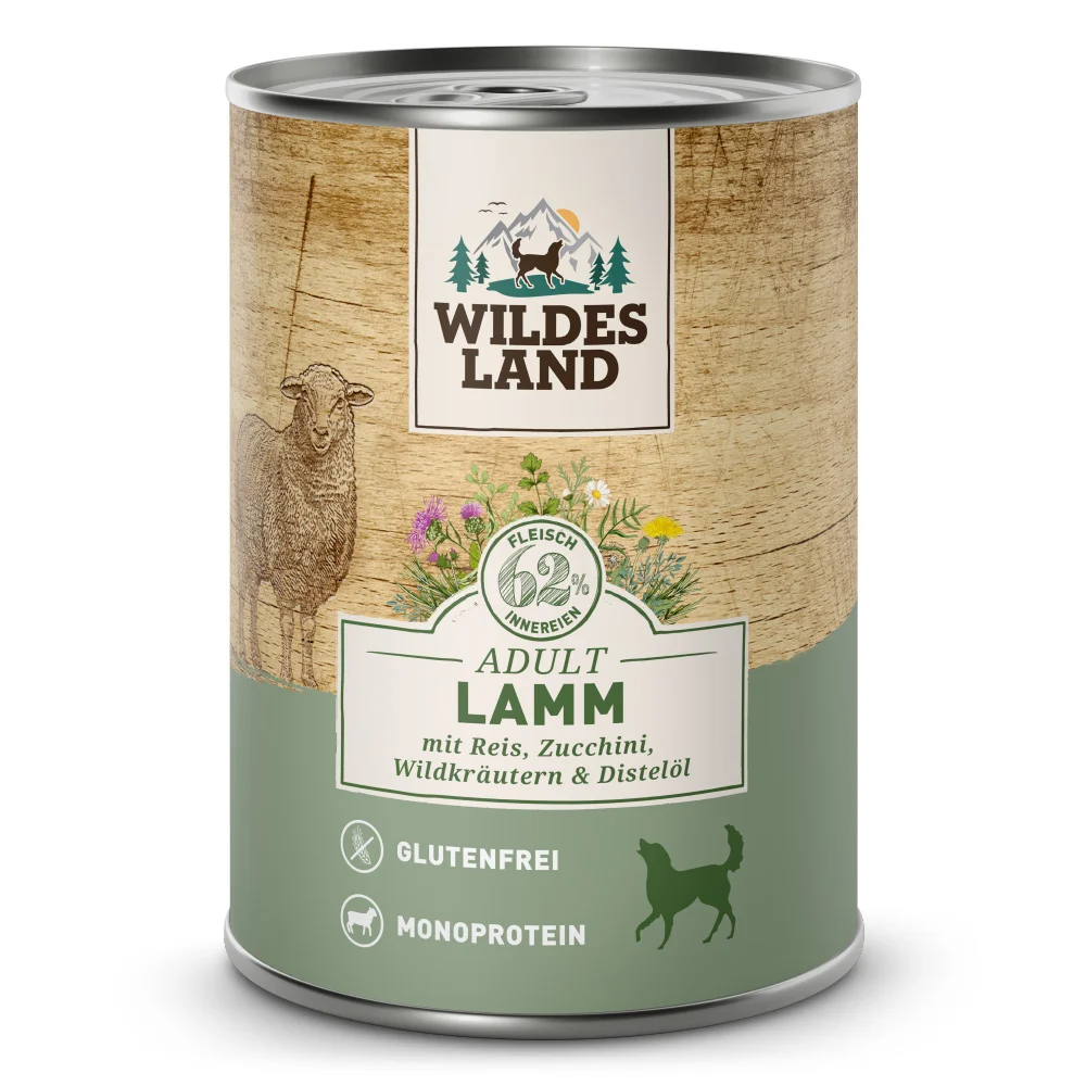 Wildes Land Classic Adult Lamm mit Reis Nassfutter 6 x 400 g