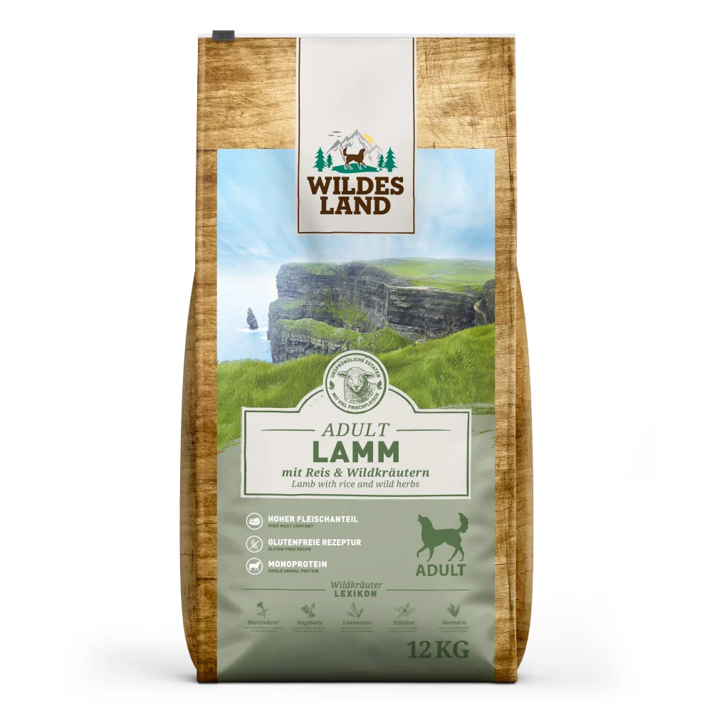 Wildes Land Classic Adult Lamm mit Reis und Wildkr盲utern Trockenfutter 2 x 12 kg