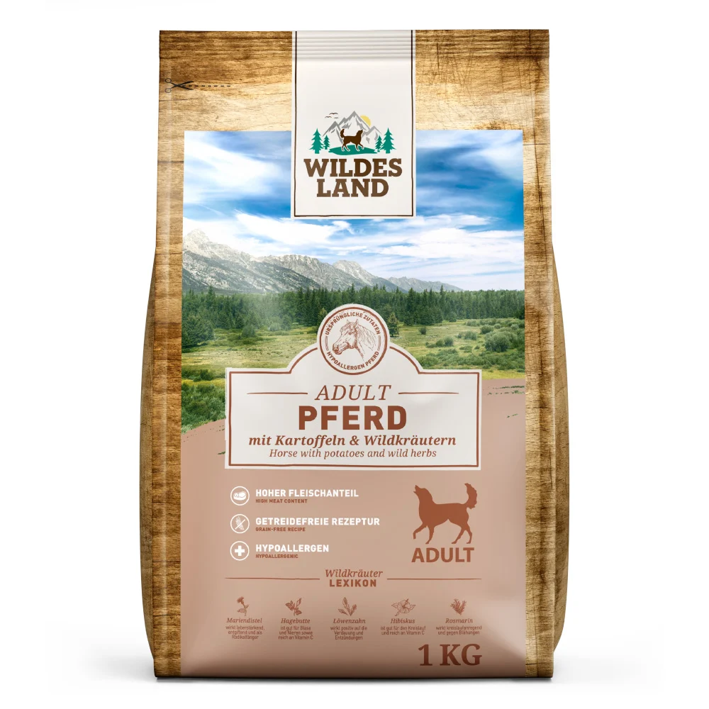 Wildes Land Classic Adult Pferd mit Kartoffel Trockenfutter 1 kg
