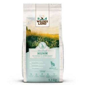 Wildes Land Classic Adult Sterilised Huhn Trockenfutter 4 x 1,2 kg