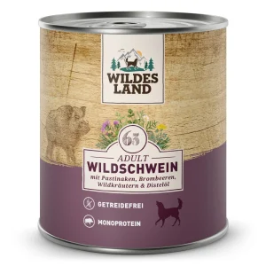 Wildes Land Classic Adult Wildschwein mit Pastinake Nassfutter 12 x 800 g