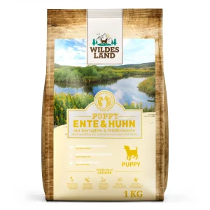 Wildes Land Classic Puppy Ente & Huhn mit Kartoffel Trockenfutter 1 kg