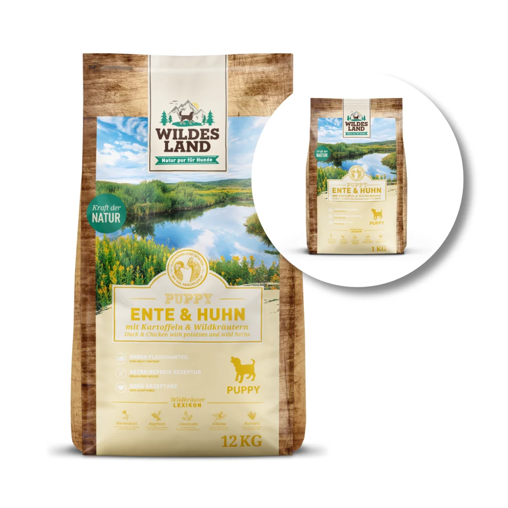 Wildes Land Classic Puppy Ente und Huhn Aktionspaket Trockenfutter 1 Paket