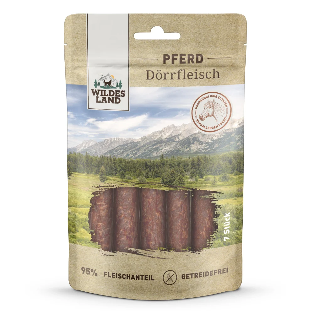 Wildes Land D枚rrfleisch Pferd Snack 7 St眉ck