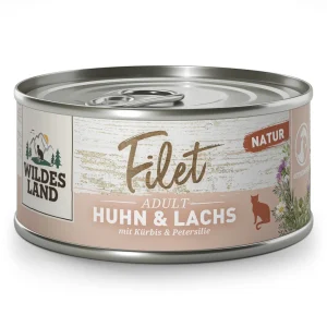 Wildes Land Filet Huhn & Lachs Nassfutter 24 x 80 g