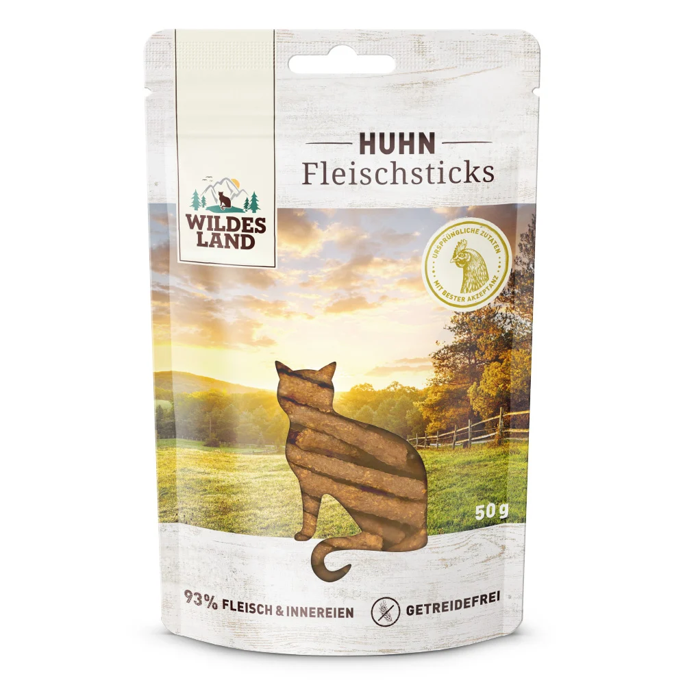 Wildes Land Fleischsticks Huhn Snack 9 x 50 g