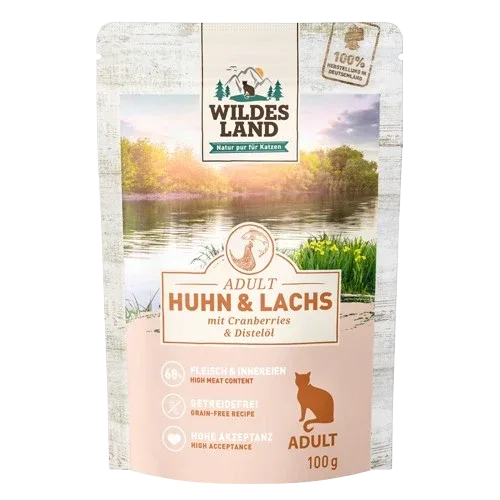 Wildes Land Huhn und Lachs mit Cranberries 100 g