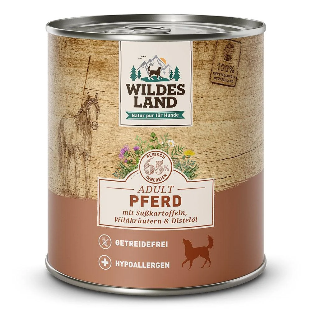 Wildes Land Hund Pferd mit Süßkartoffeln, Wildkräutern und Distelöl - Image 2