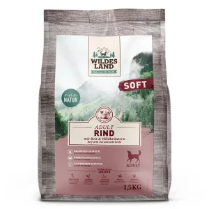 Wildes Land Hund Rind mit Reis und Wildkräutern Soft