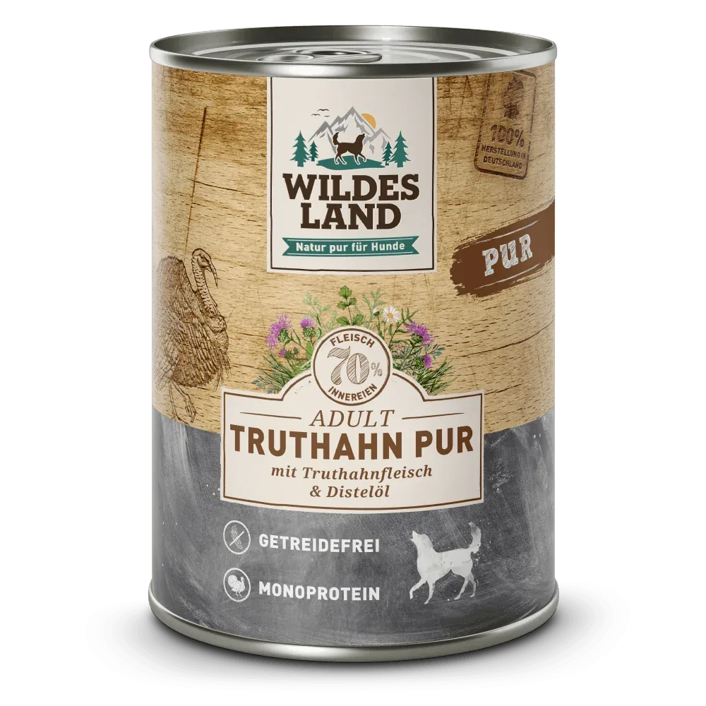 Wildes Land Hund Truthahn PUR mit Distelöl
