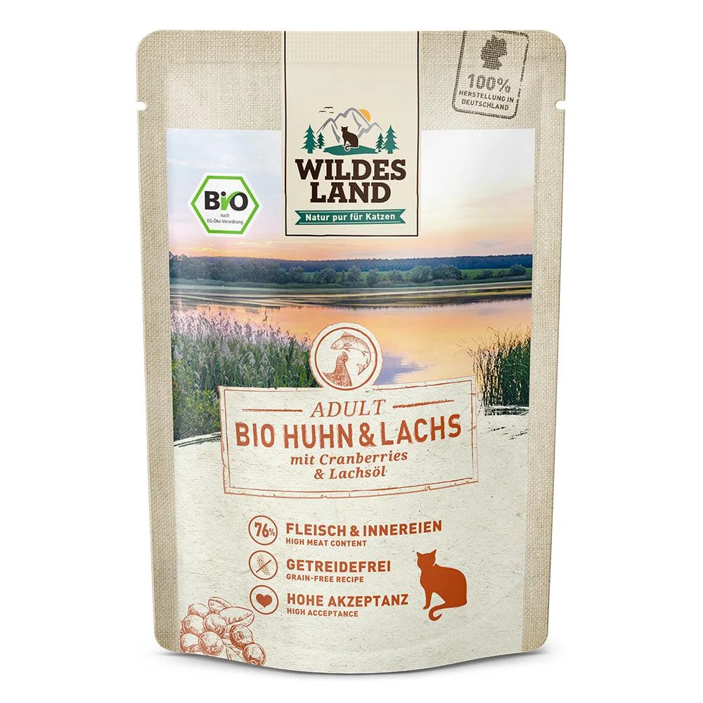 Wildes Land Katze Bio Huhn und Lachs