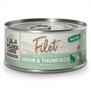 Wildes Land Katze Filet Huhn & Thunfisch mit Spinat