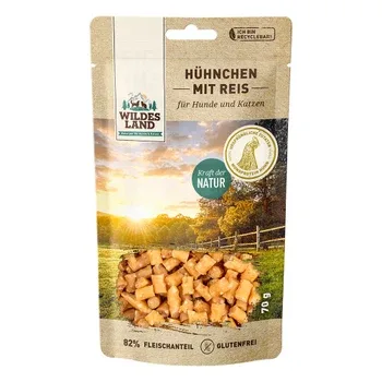 Wildes Land Katze Hühnchen mit Reis