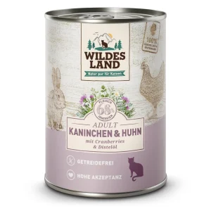 Wildes Land Katze Kaninchen und Huhn mit Distelöl