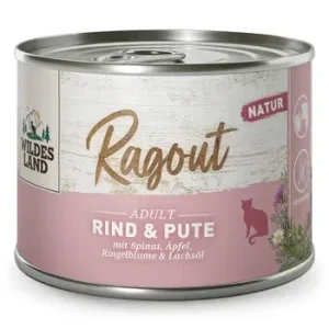 Wildes Land Katze Ragout Rind und Pute mit Spinat