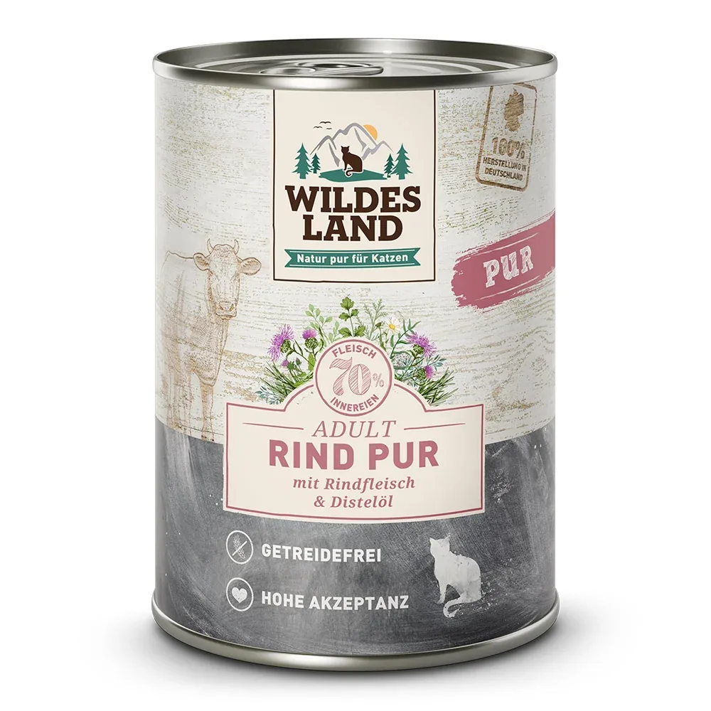 Wildes Land Katze Rind pur+Distelöl