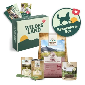 Wildes Land Kennenlernpaket Hund Trockenfutter Snack Nassfutter 1 Paket