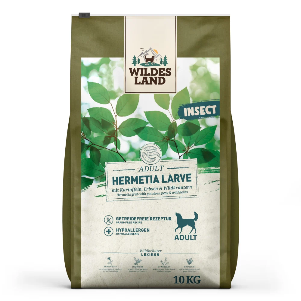 Wildes Land PawPrint Insect Adult Hermetia Larve Trockenfutter 2 x 10 kg