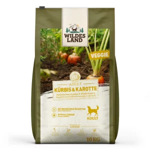 Wildes Land PawPrint Veggie Adult K眉rbis & Karotte Trockenfutter 10 kg